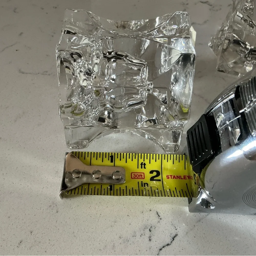 Vintage Mikasa sparkling star candle votives set of 2 lead crystal